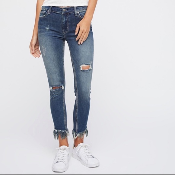Free People Denim - Free People Great Heights Frayed Skinny Jeans